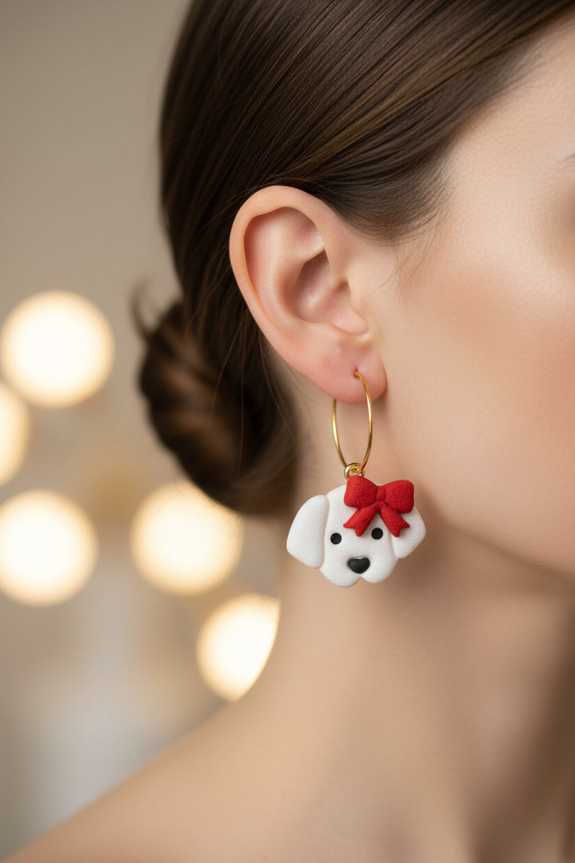 Handmade earrings - Snow Paws