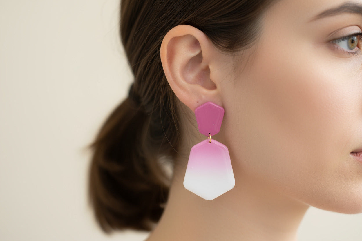 Handgemachte Ohrringe - Pink Ombre Dreams