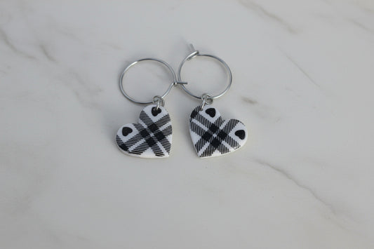 Handgemachte Ohrringe - Cozy Plaid Hearts
