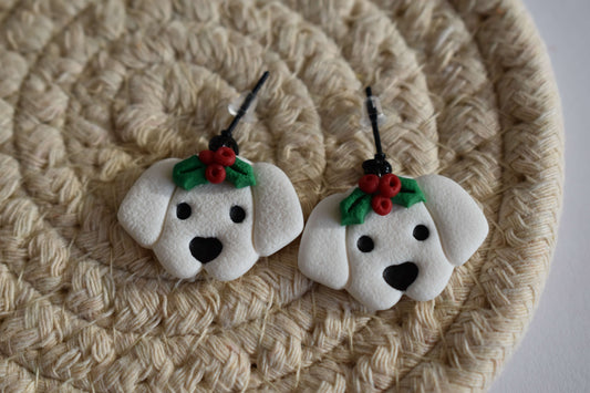 Handgemachte Ohrringe - Winter Pups - White Edition