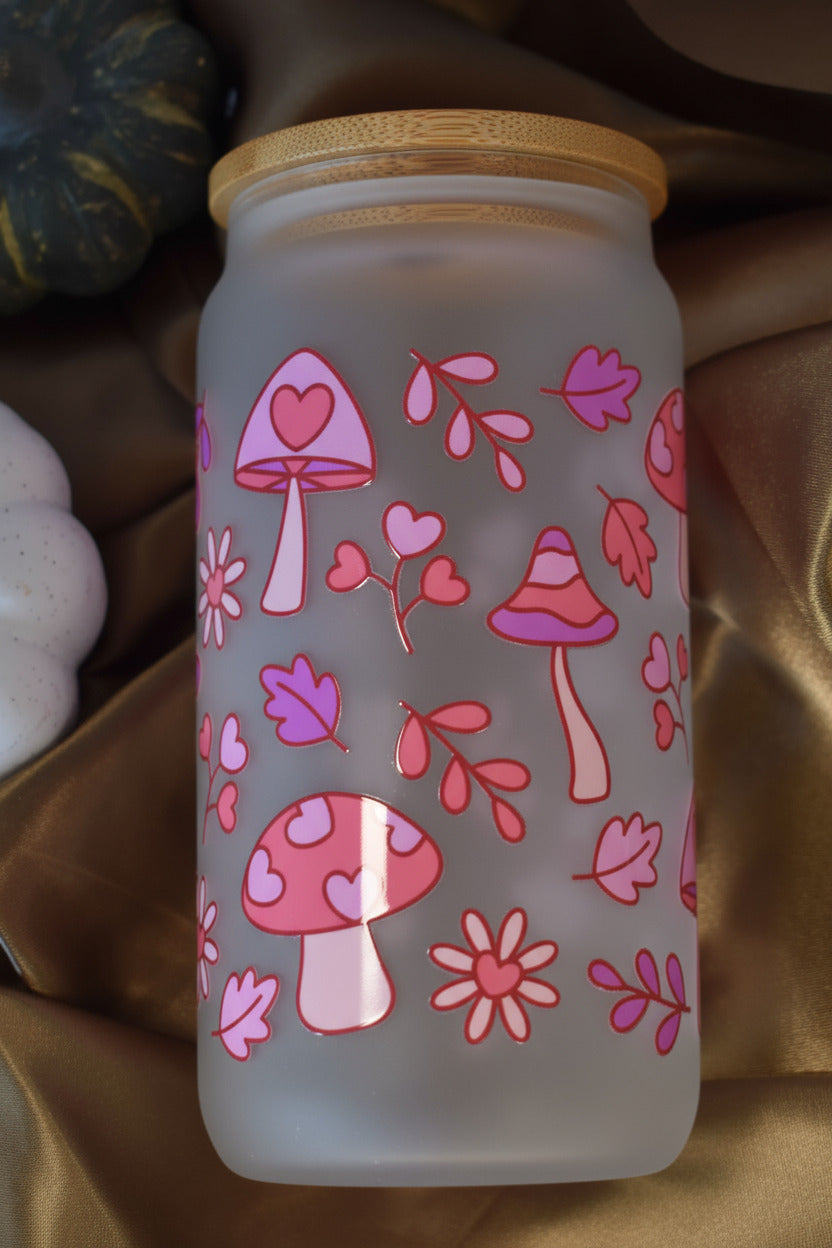 Trinkglas - "Pink Mushroom Meadow"