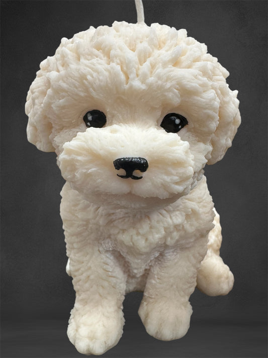 Rapswachskerze "Puppy Love XL" - Pudel