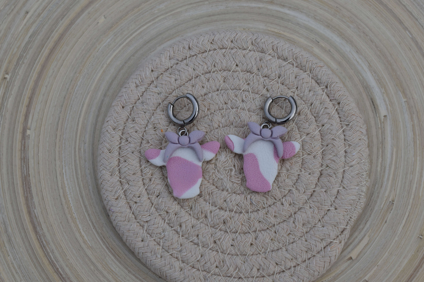 Handgemachte Ohrringe - Bow Cow