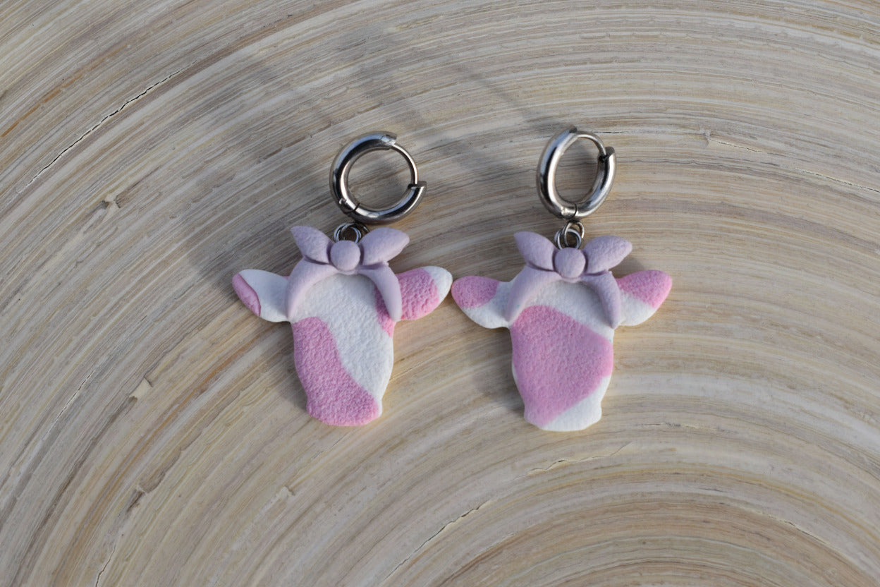 Handgemachte Ohrringe - Bow Cow