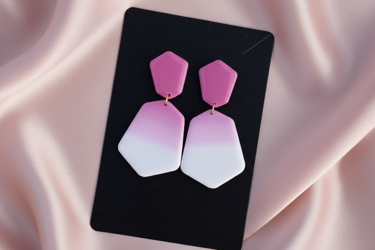 Handgemachte Ohrringe - Pink Ombre Dreams