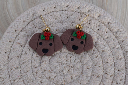 Handgemachte Ohrringe - Winter Pups - Brown Edition