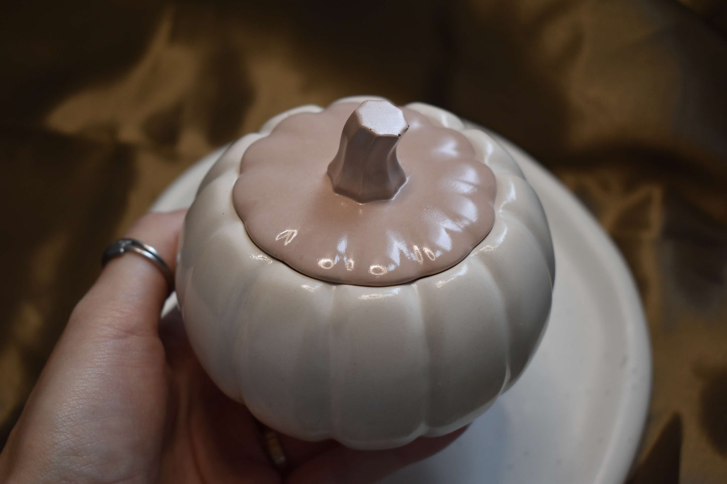 Handgegossenes Kürbisgefäss - Latte Harvest