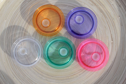 Acryldeckel transparent- Robuste Deckel für Trinkgläser in 5 Farben