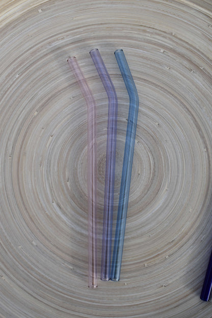 Glasstrohhalm gebogen - in 11 Farben