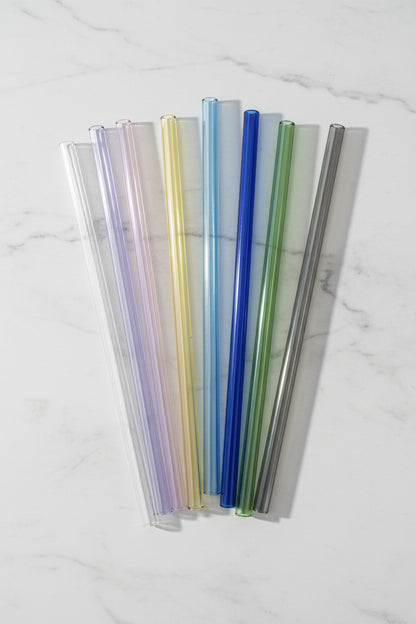 Glasstrohhalme gerade - in 8 Farben