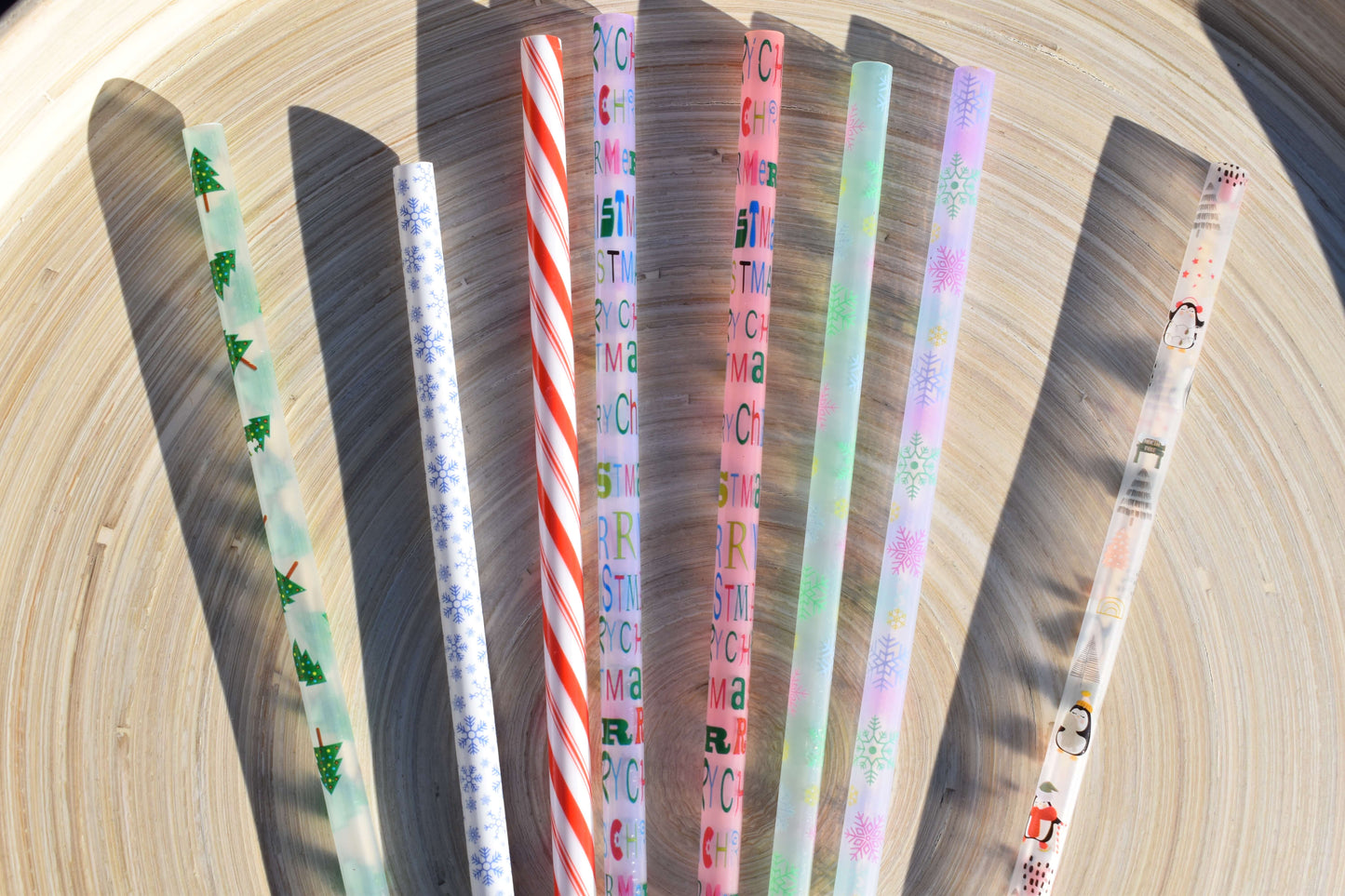 Wiederverwendbare Plastikstrohhalme - Weihnachts Edition