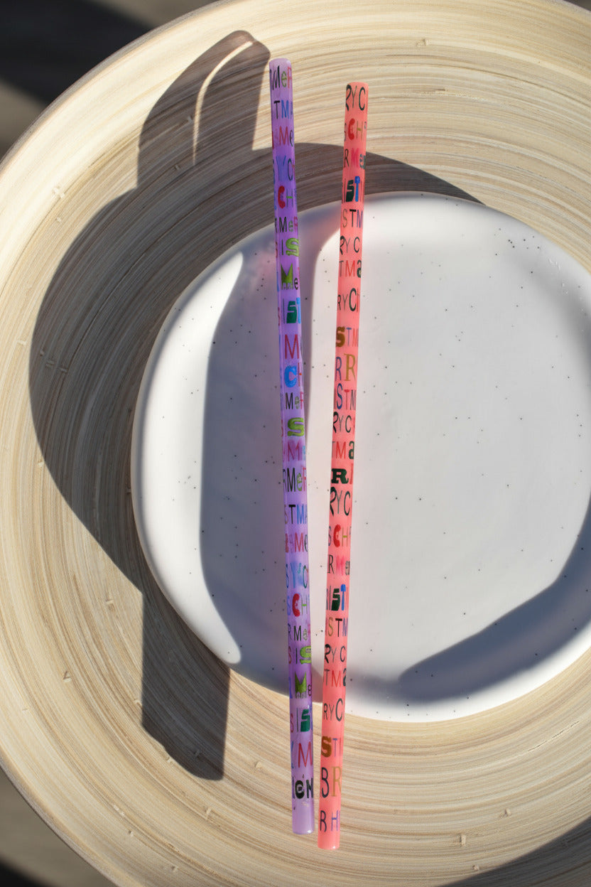 Wiederverwendbare Plastikstrohhalme - Weihnachts Edition