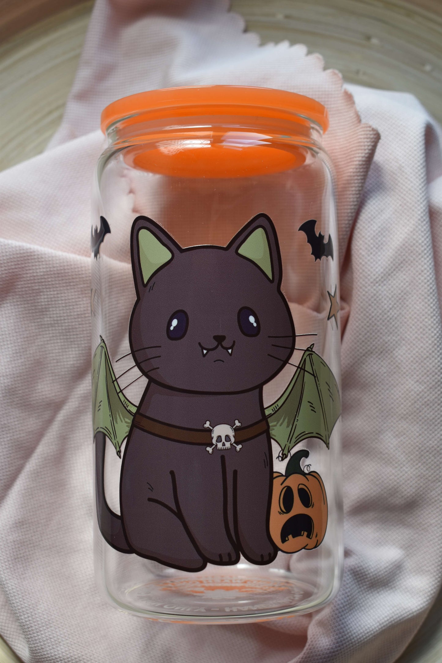 Halloween Trinkglas - "Bat Cat"