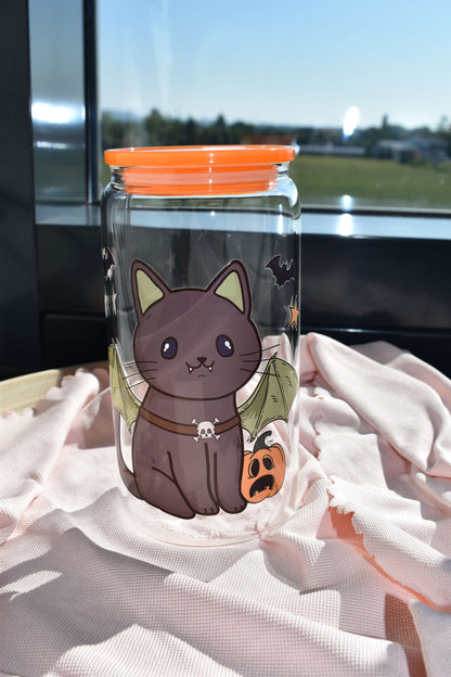 Halloween Trinkglas - "Bat Cat"