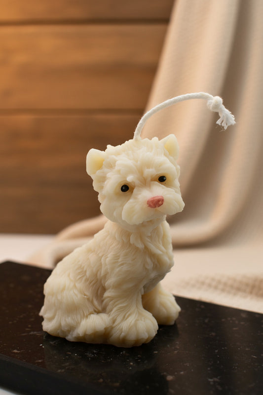 Rapswachskerze "Puppy Glow" - Westie Edition