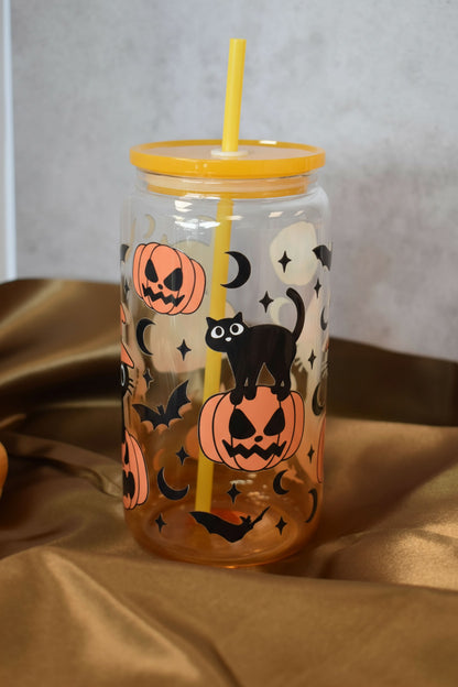 Ombré Trinkglas - "Purr & Pumpkin"