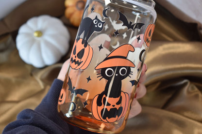 Ombré Trinkglas - "Purr & Pumpkin"