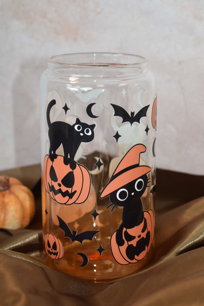 Ombré Trinkglas - "Purr & Pumpkin"