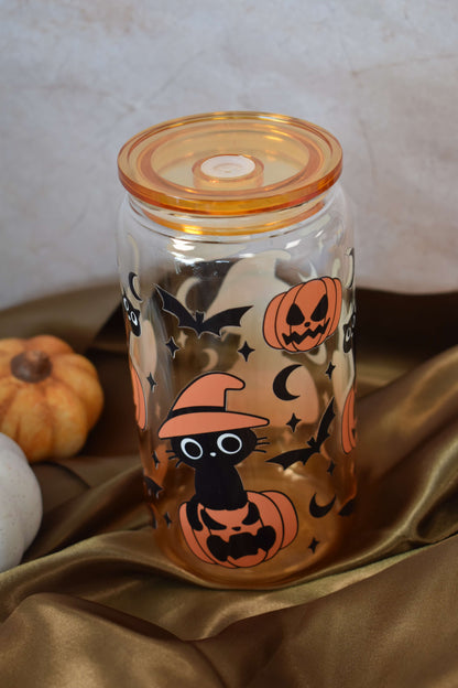 Ombré Trinkglas - "Purr & Pumpkin"