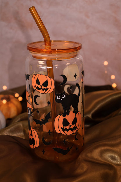 Ombré Trinkglas - "Purr & Pumpkin"