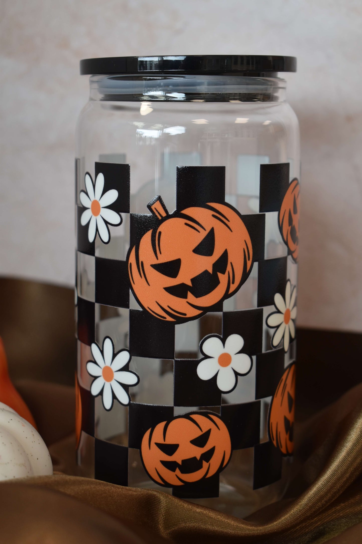 Trinkglas - "Checker Pumpkin"