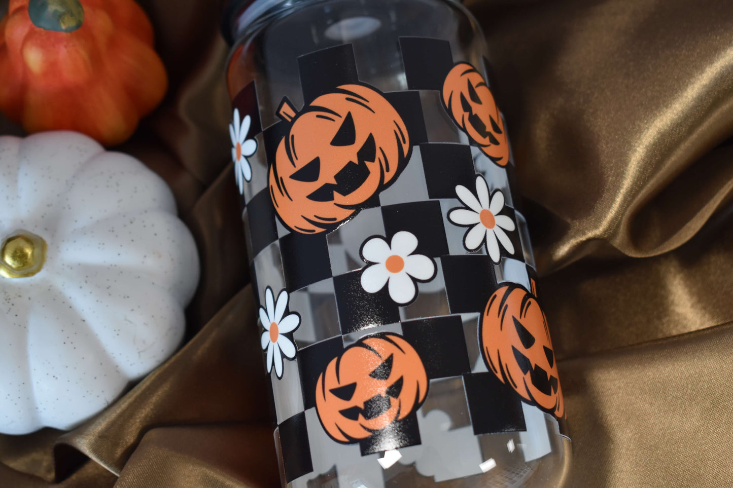 Trinkglas - "Checker Pumpkin"