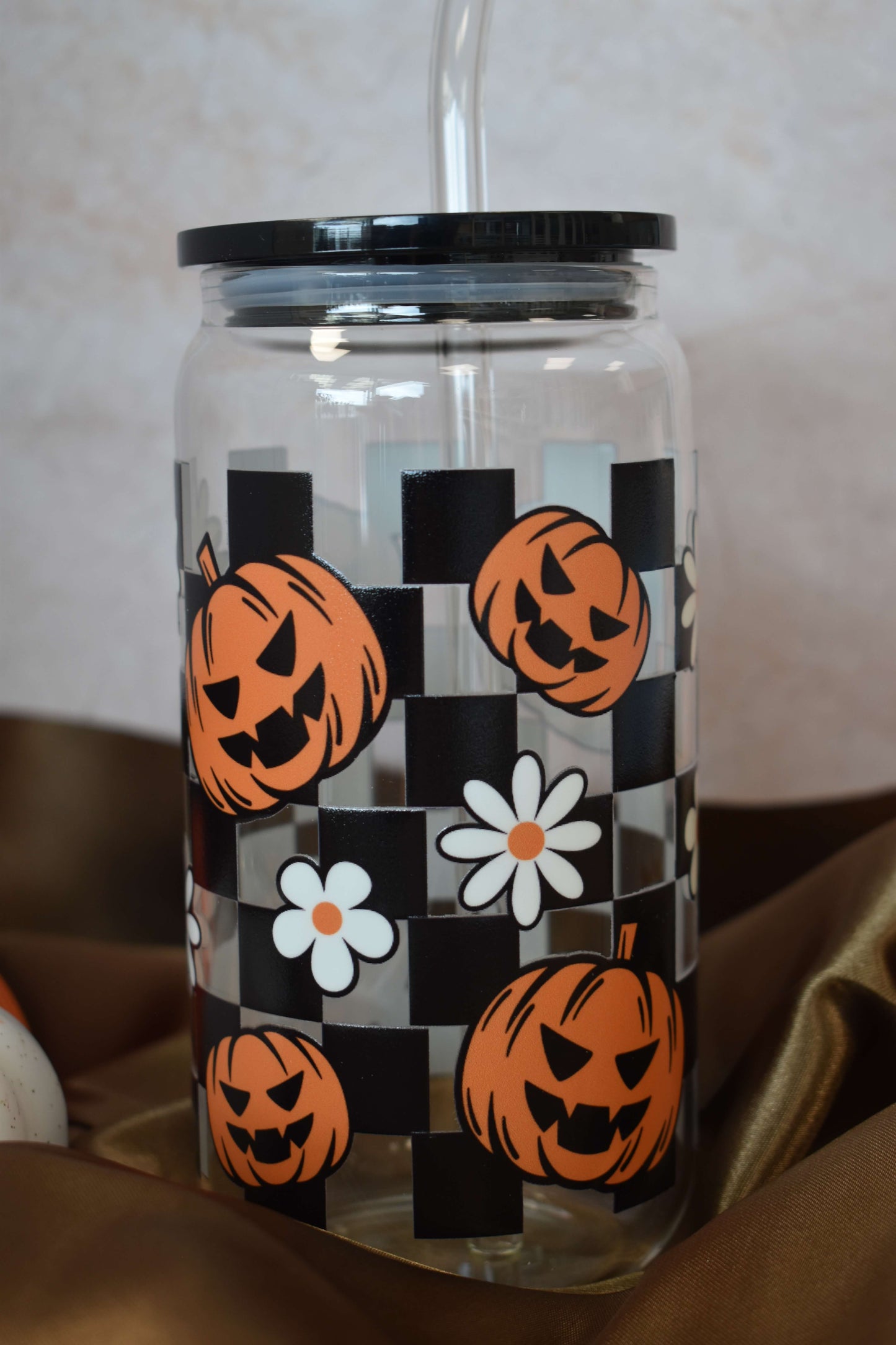 Trinkglas - "Checker Pumpkin"