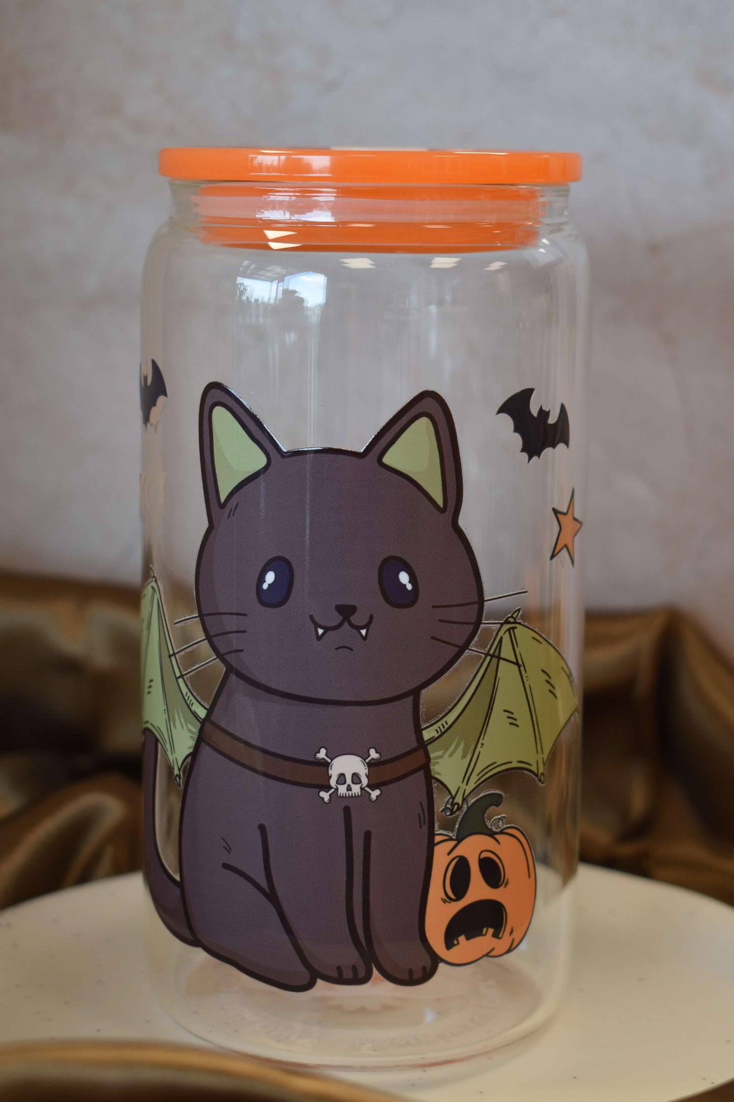 Halloween Trinkglas - "Bat Cat"