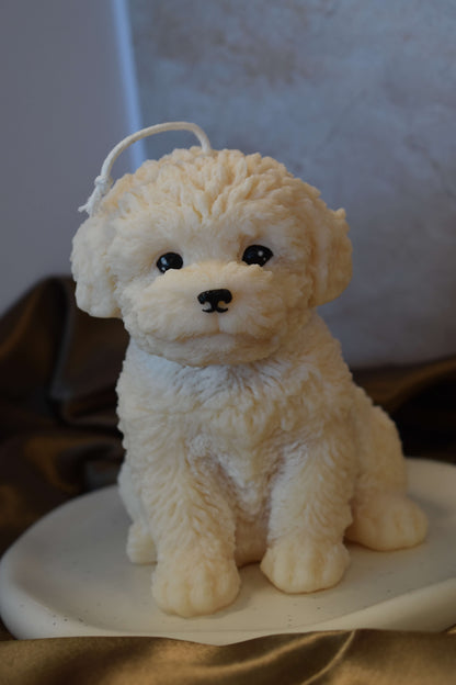 Rapeseed wax candle "Puppy Love XL" - Poodle