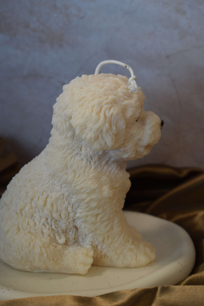 Rapeseed wax candle "Puppy Love XL" - Poodle