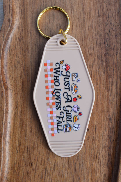 Schlüsselanhänger - Just A Girl Who Loves Fall