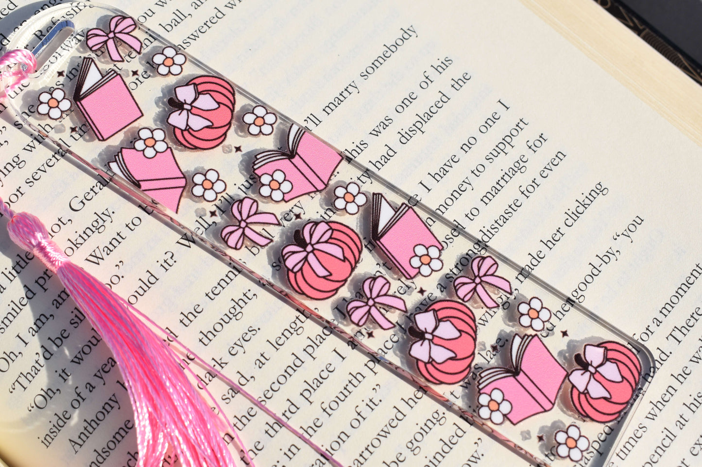 Acrylic Bookmark - Floral Pumpkin Pages